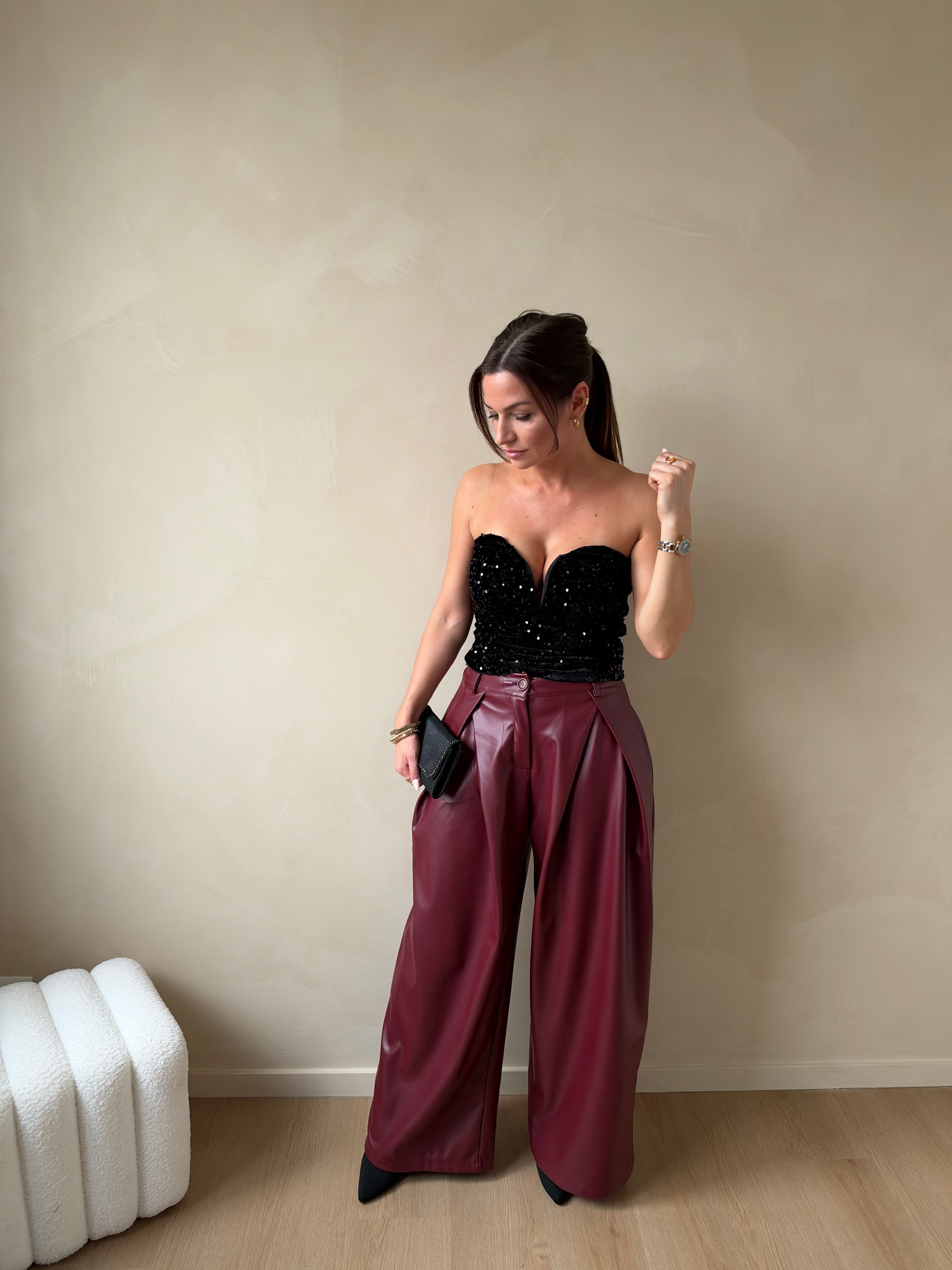 Ruby wide leg burgundy