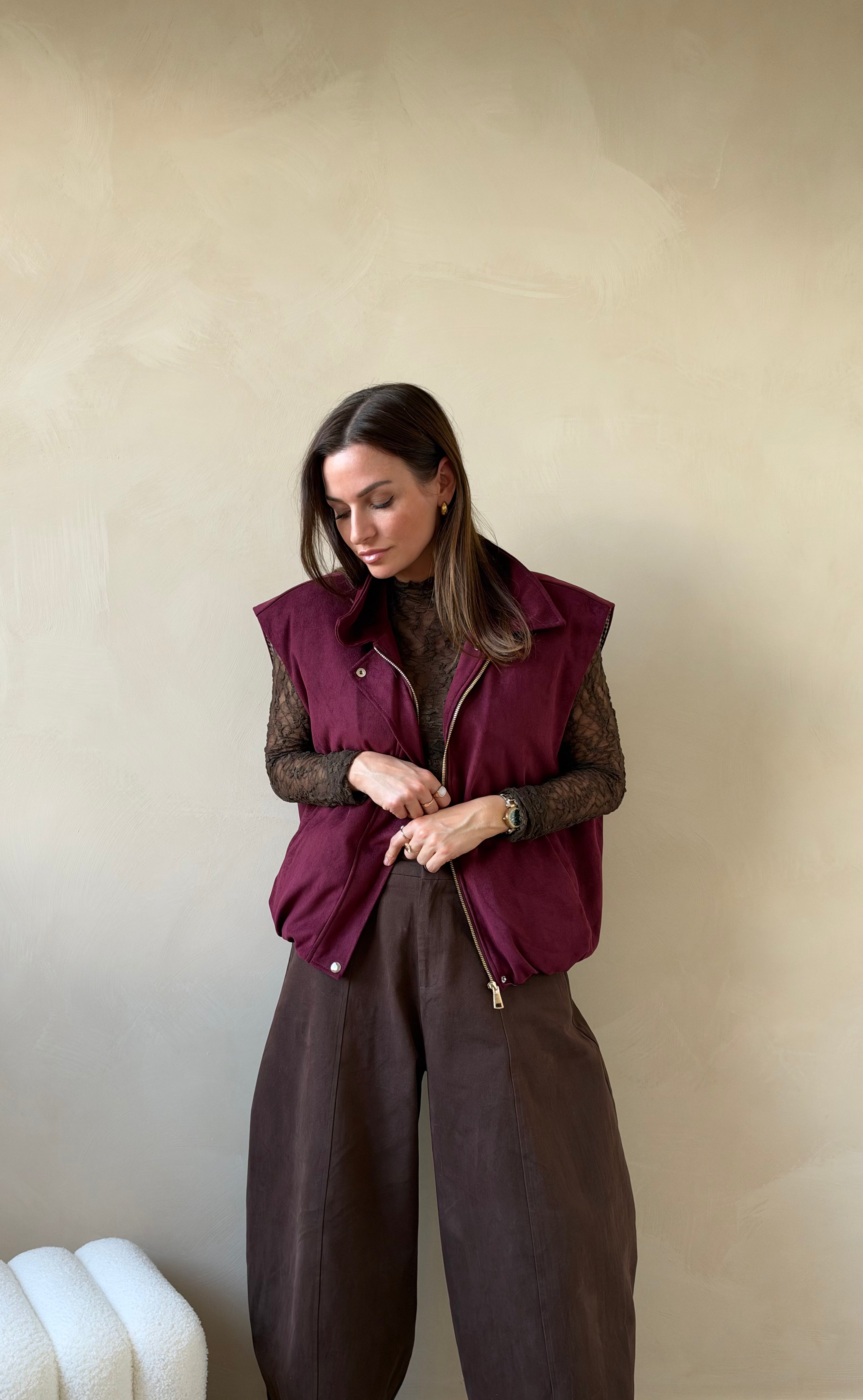 Luna vest burgundy